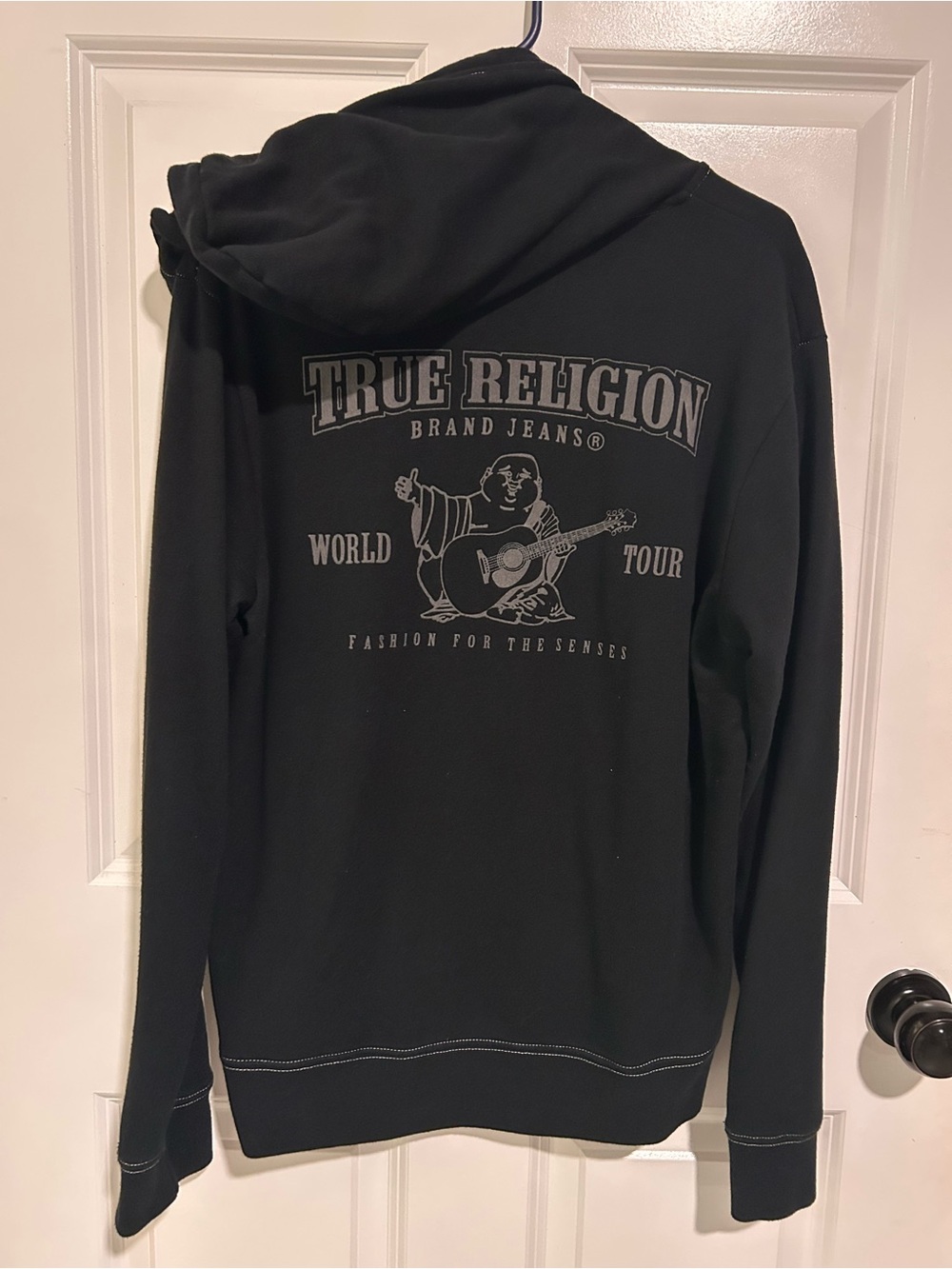 True Religion Black Graphic Back-Print Hoodie